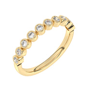 Demi-alliance 10 diamants naturels ronds 0.25 carat or jaune 14 carats Alberta